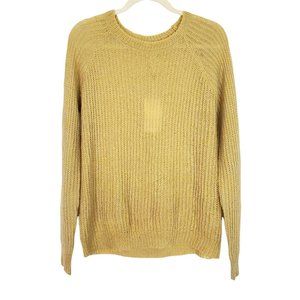 NWT The Korner Wool Blend Yellow Gray Knit Sweater